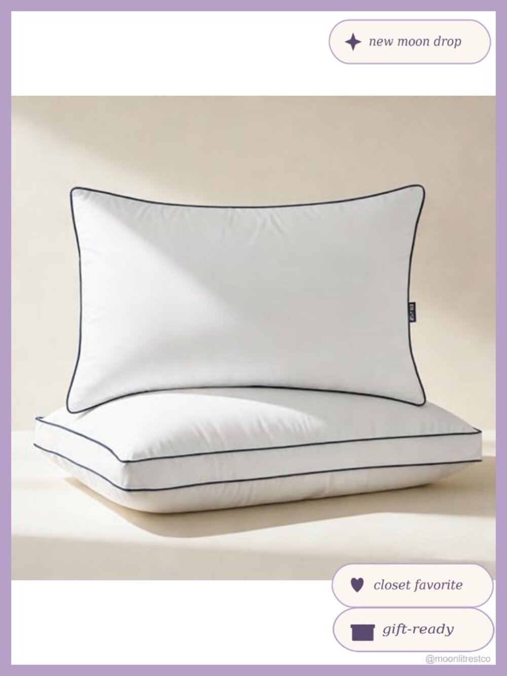 Goose Down Fiber Memory Foam Bed Pillows King Size Set of 2 Soft Support